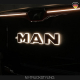 LED Schriftzug mit Kantenbeleuchtung für MAN TGX und TGS können individuell konfiguriert werden