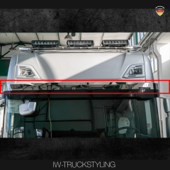 Edelstahlapplikation für Sonnenblende oben mit LED-Ausschnitt für Scania S/R